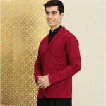 Men Red Solid Single-Breasted Blazer