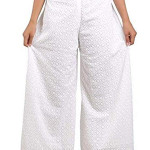 Women's White Coloured Palazzo Pants